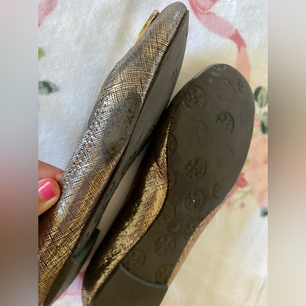 Tory Burch Metallic Revas with Gold Accents - Picture 2 of 5
